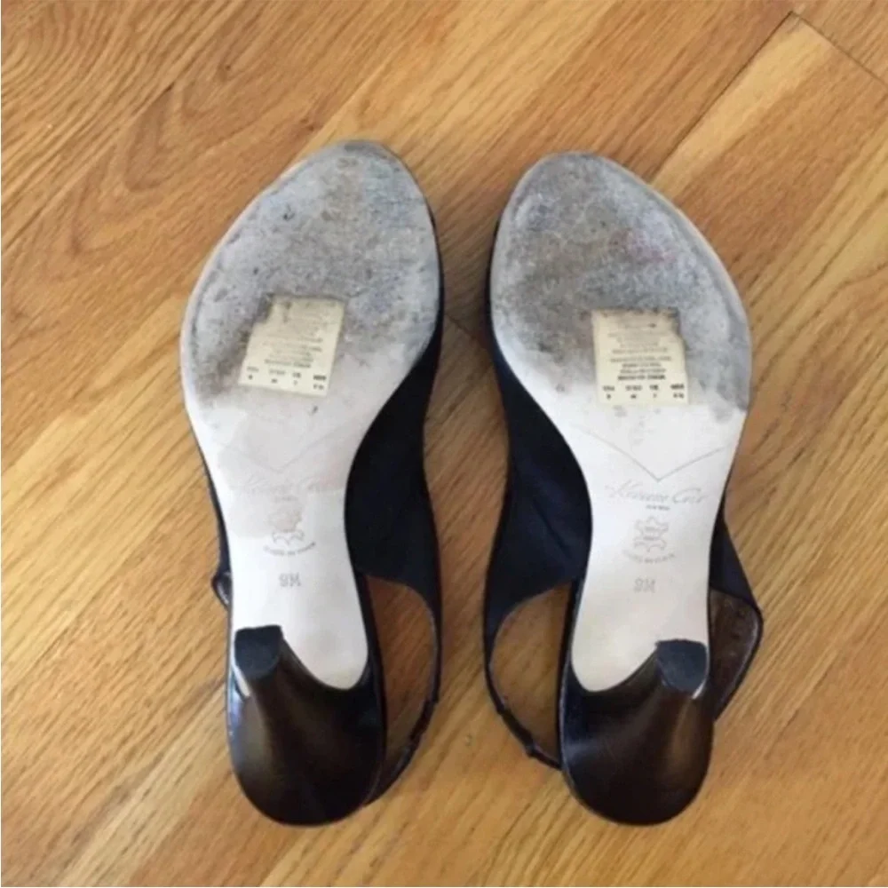 Black Peep Toe Slingback Kenneth Cole Heels [Size 9]